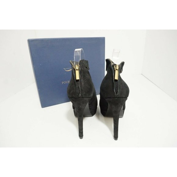 Pour La Victoire Avi Black Suede Women's Platform High Heels Pumps US 9 M $250 - Picture 4 of 9